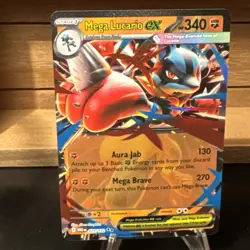 Pokemon TCG Mega Lucario ex 077/132 Mega Evolution Double Rare Holo NM - Image 5