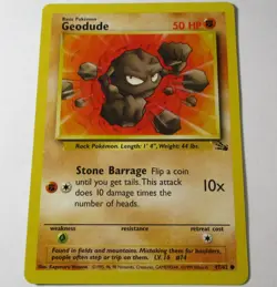 Geodude 47//62 Fossil Common Pokemon Card WOTC - Image 1