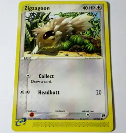 Zigzagoon 85/100 EX Sandstorm Pokemon Card LP E Reader - Image 1