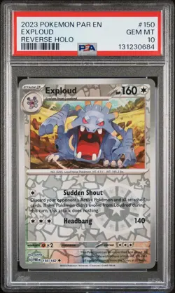 PSA GEM MT 10 - 2023 POKEMON PAR EN-PARADOX RIFT 150 EXPLOUD | POP 2 - Image 1