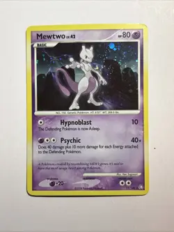Pokemon Mewtwo TCG LV. 42 Holo Rare Card 11/146 Legends Awakened 2008 M4 - Image 1