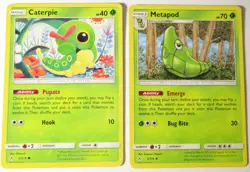Caterpie 3/214 & Metapod 3/214 S&M Unbroken Bonds 2 Pokemon Card - Image 1