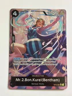 One Piece Mr.2.Bon.Kurei (Bentham) Alt Art OP14-091 The Azure Sea's Seven Foil - Image 1