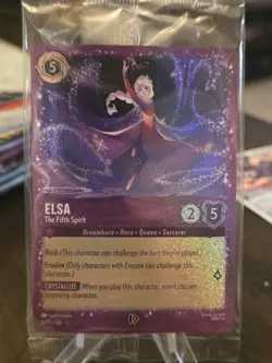 Disney Lorcana Glimmer Foil Promo Elsa The Fifth Spirit EN-5 Sealed MINT Promo - Image 1