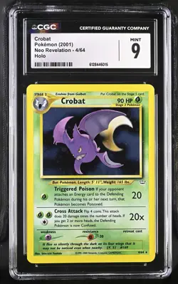 CGC 9 Crobat 4/64 Holo Neo Revelation Pokemon Card - Image 1
