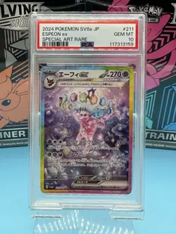 PSA 10 Pokemon Card Espeon ex SAR 211/187 Terastal Festival sv8a 2024 Japanese - Image 1