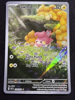 Pawmi 226/091 Paldean Fates Illustration Rare Holo Pokemon TCG Card NM - Image 1
