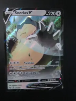 SNORLAX V FULL ART HOLO POKEMON CARD 141/202 SWORD & SHIELD NEVER PLAYED NM- - Image 1