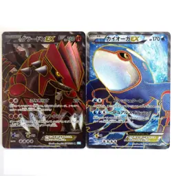 Groudon EX SR 1st Ed BW3 & Kyogre EX SR 054/052 Holo Full Art Japanese Card TCG - Image 1