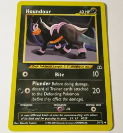 Houndour 39/75 Uncommon Neo Discovery Pokemon Card WOTC LP - Image 1