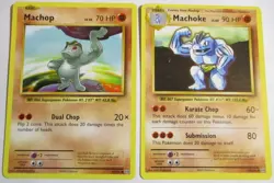 Machop 57/108 & Machoke 58/108 XY Evolutions 2 Pokemon Card 2x - Image 1