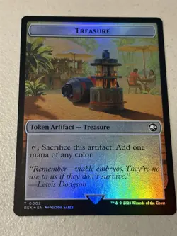 mtg foil token Treasure // Gnome Soldier, 0002/0003, Lost Caverns of Ixalan - Image 1
