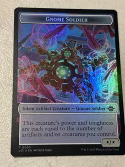 mtg foil token Treasure // Gnome Soldier, 0002/0003, Lost Caverns of Ixalan - Image 2