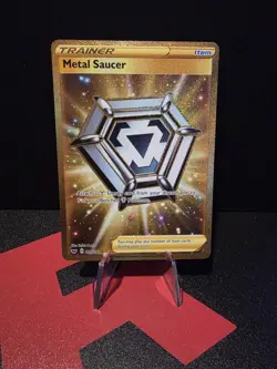 Metal Saucer 214/202 (Gold Secret Rare) Sword & Shield Base Set Near Mint - Image 1