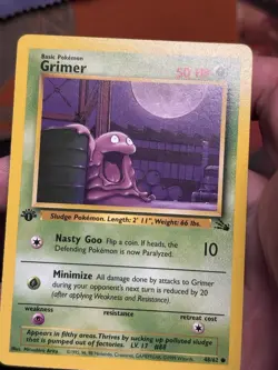 1st Edition Grimer 48/62 Fossil Non Holo Common Pokemon TCG 1999 - Image 3