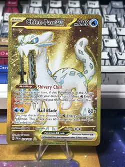 Pokemon TCG English Chien-Pao EX 274/193 Holo SV02: Paldea Evolved GOLD NM+ - Image 1