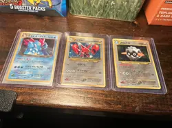 3 Vintage Holo Japanese Pokemon Card Lot LP - Image 1