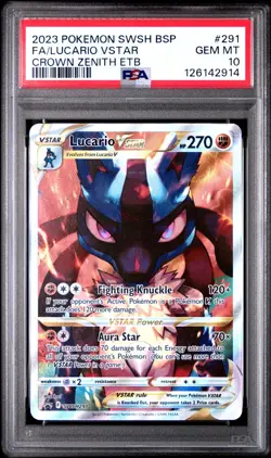 Lucario VSTAR 2019 Pokemon Sword & Shield Crown Zenith Promo SWSH291 PSA 10 - Image 2