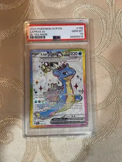 PSA 10 Gem Mint Lapras Ex Ultra Rare 2024 Pokemon Stellar Crown #158 Pokemon TCG - Image 1