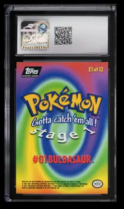 1999 Topps The First Movie 2nd Print Bulbasaur CGC 9 English #E1 Rainbow Foil - Image 2