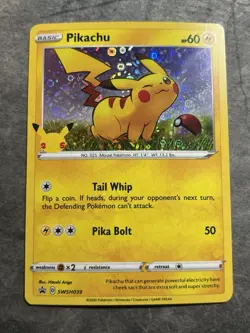 Pokemon General Mills 25th Anniversary Promo Pikachu SWSH039 Holo NM - Image 1
