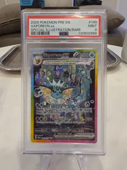 Pokemon TCG Vaporeon EX 149/131- Sir Prismatic Evolutions Eeveelution PSA 9 - Image 1