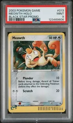 Meowth PSA 9 Swirl 013 (EX Series Collector's Tin) Nintendo Pokemon TCG Holo - Image 1