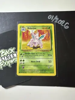 Nidorino 37/102, 1999 Base Set, Pokemon TCG, WotC, Vintage, Uncommon, NM - Image 3