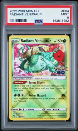 2022 Pokemon Go #004 Radiant Venusaur PSA 9 - Image 1