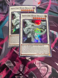 YUGIOH - SHOOTING RISER DRAGON X2 - SUPER RARE - DANE - LIMITED - NM - Image 1