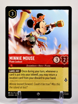 Disney Lorcana TCG Azurite Sea Minnie Mouse Pirate Lookout 120/204 Super Rare - Image 1