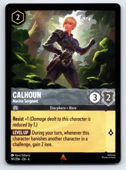 Disney Lorcana Calhoun - Marine Sergeant Azurite Sea Rare #191/204 NM - Image 1
