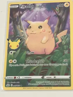 Pokemon TCG Pikachu Celebrations 25/25 XY Holo Card Near Perfect To Perfect - Image 1