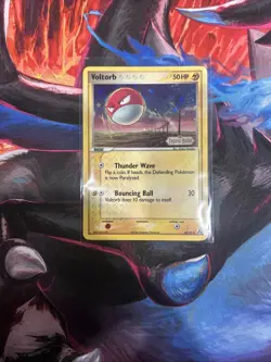 Pokemon Card - Voltorb Legend Maker 68/92 Common Reverse Holo Stamped SWIRL ￼ - Image 1