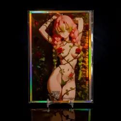 Mitsuri Kanroji Waifu Trading Card A6 Oversized Silver Holo Frame Demon Slayer - Image 1