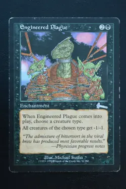 Magic The Gathering MTG ENGINEERED PLAGUE Urza's Legacy HP Heavily Played - Image 1