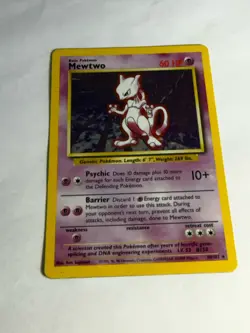 1999 Pokemon Mewtwo 10/102 Base Set Holo Rare Vintage WOTC Card - Image 2