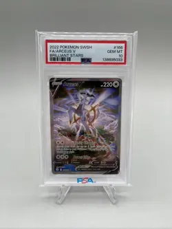 Pokemon TCG Brilliant Stars Arceus V Alternate Full Art PSA 10 #166/172 - Image 1