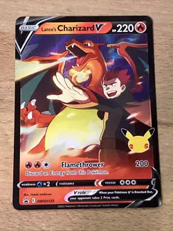 Pokemon TCG Celebrations 25th Anniversary Lance's Charizard v Promo SWSH133 - Image 1