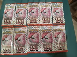 10 Pokemon 151 Booster Packs Bundle Korean New + 10 Flying Charizard Sleeves - Image 1