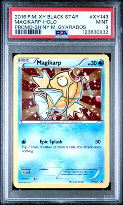 2016 POKEMON XY BLACK STAR XY143 MAGIKARP HOLO PROMO SHINY MEGA GYARADOS PSA 9 - Image 1