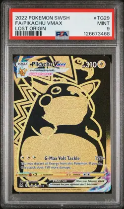 2022 Pokemon SWSH Lost Origin Pikachu VMAX FA Ultra Rare #TG29 PSA 9 MINT - Image 1