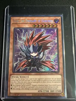 Yu-Gi-Oh! TCG Chibi Gorz the Emissary of Darkness BLMM-EN005 Secret Rare 1st NM - Image 1