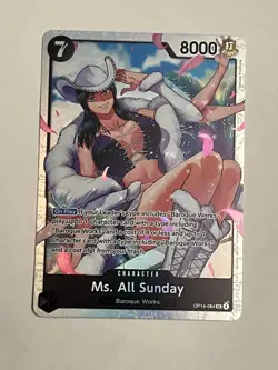 Ms. All Sunday Super Rare (SR) OP14-084 The Azure Sea's Seven English Foil - Image 1