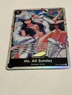 Ms. All Sunday Super Rare (SR) OP14-084 The Azure Sea's Seven English Foil - Image 3