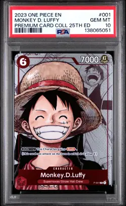 One Piece Monkey D. Luffy 25th Anniversary English Promo P-001 PSA 10 - Image 1