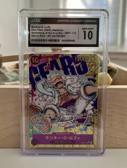 2023 One Piece Monkey D. Luffy SEC PAR OP05-119 CGC 10 Japanese - Image 1