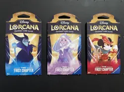 Disney Lorcana First Chapter 3X Sleeved Blister Packs ALL ART SET Sealed - Image 1