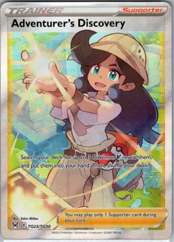 Adventurer's Discovery TG23/TG30 Lost Origin Trainer Gallery - Pokemon Card - NM - Image 1