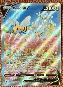 Beedrill V Pokemon 2022 Sword & Shield Alternate Full Art 161/189 Raw TCG Card - Image 1